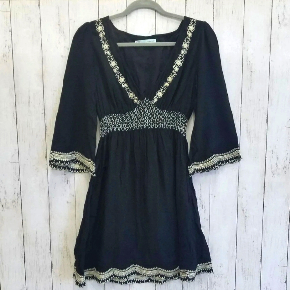 Maurices Embroidered Bohemian Bell Sleeve Dress